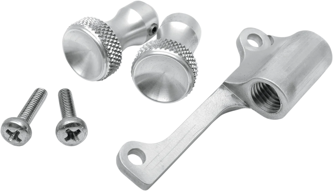 Todd's Cycle Enrichener Cable Relocation Bracket Kit with Knobs - Mikuni - Black - Side View