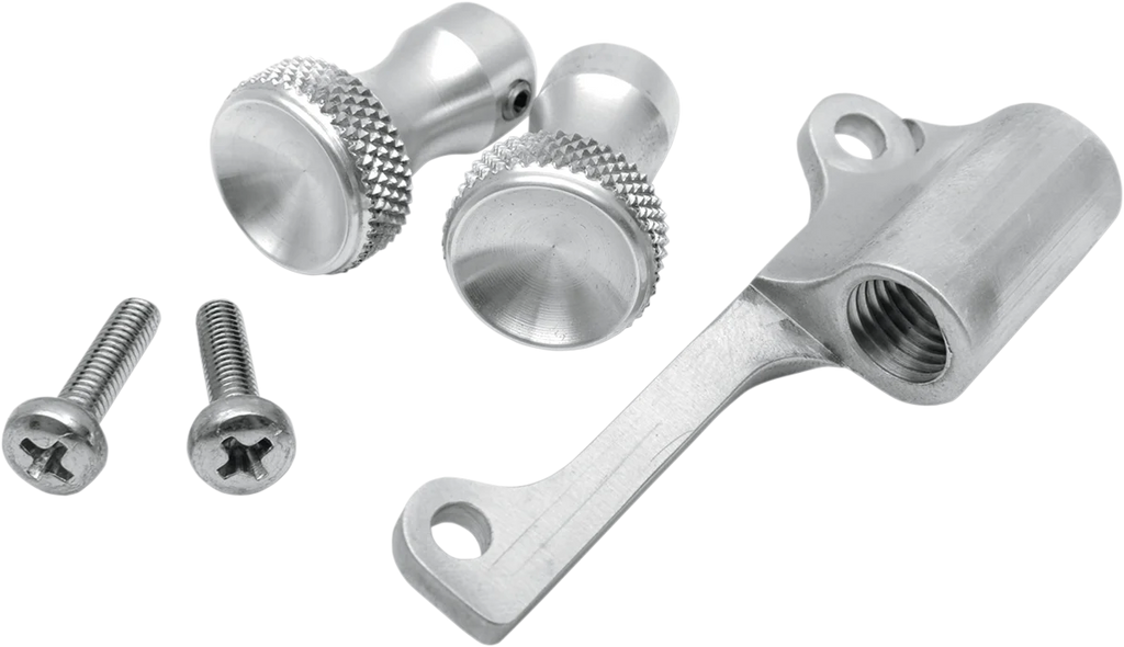 Todd's Cycle Enrichener Cable Relocation Bracket Kit with Knobs - Mikuni - Black - Side View