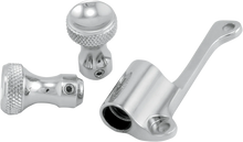 Load image into Gallery viewer, Todd's Cycle Enrichener Cable Relocation Bracket Kit with Knobs - Mikuni - Raw - Side View