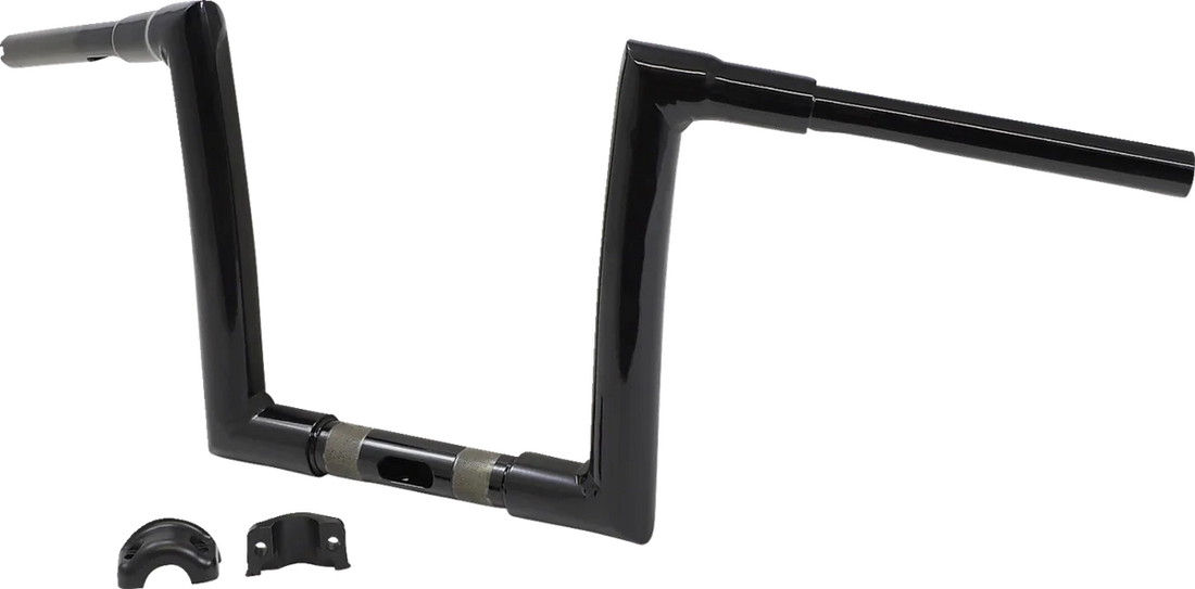 Todd's Cycle Handlebar - 1-1/2" Strip - 10" - Gloss Black - Road Glide - Side View