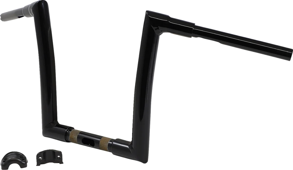 Todd's Cycle Handlebar - 1-1/2" Strip - 12" - Gloss Black - Road Glide - Side View