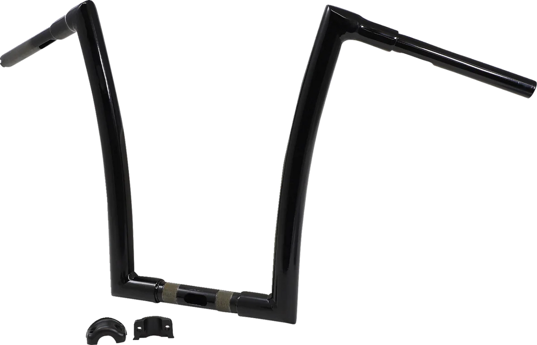 Todd's Cycle Handlebar - 1-1/2" Strip - 17" - Gloss Black - Road Glide - Side View