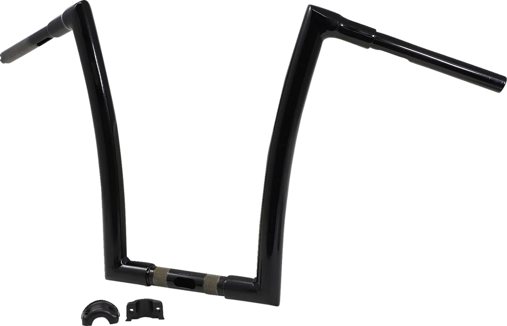 Todd's Cycle Handlebar - 1-1/2" Strip - 17" - Gloss Black - Road Glide - Side View