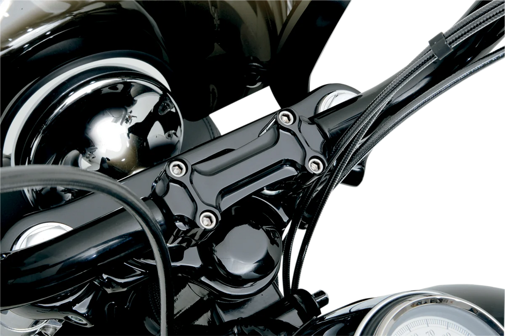 Todd's Cycle Risers - Bone - 1" - Black - Side View