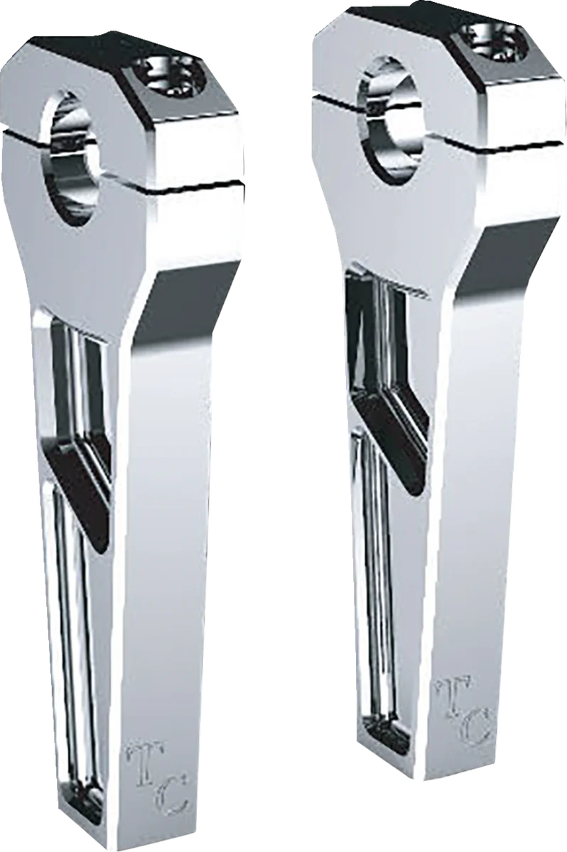 Todd's Cycle Risers - Pullback - 1" Clamping - 6" Rise - Black - Side View