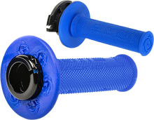 Load image into Gallery viewer, Torc1 Racing Grips - Defy - Lock-On - Blue - Main Product View