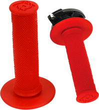 Load image into Gallery viewer, Torc1 Racing Grips - Defy - Lock-On - Red - Main Product View