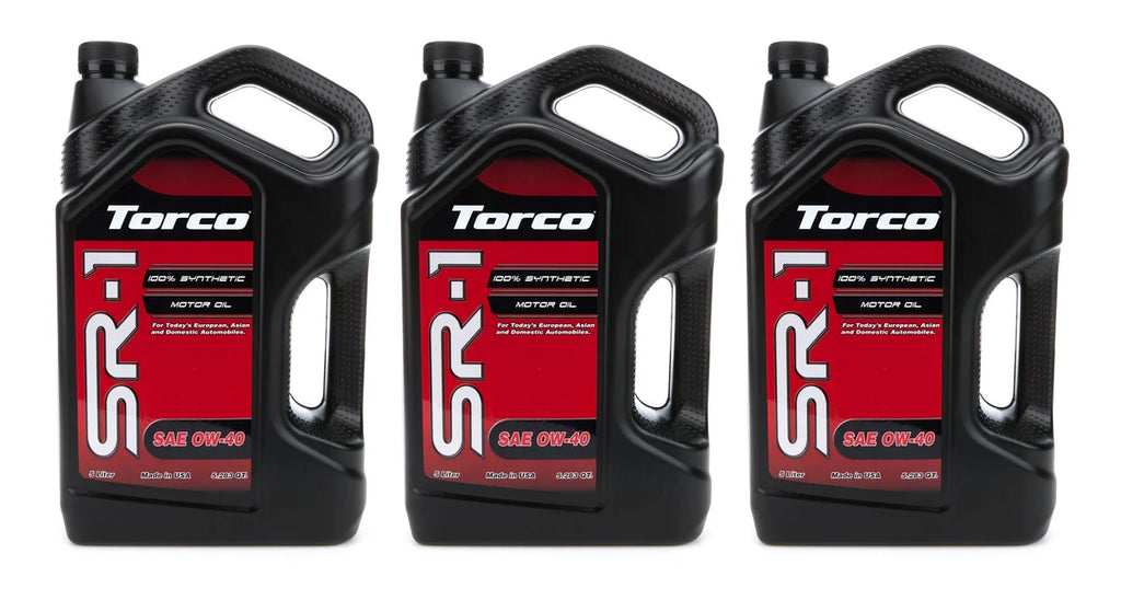 Torco Racing Oils SR-1 Synthetic Oil 0w40 Case 3 x 5 Liter Bottles A160040L