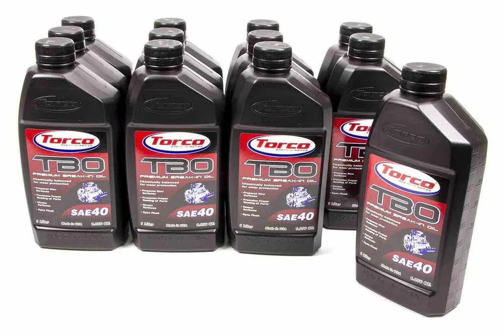 Torco Racing Oils TBO 40w Premium Break-In Oil Case/12-1 Liter A100040C