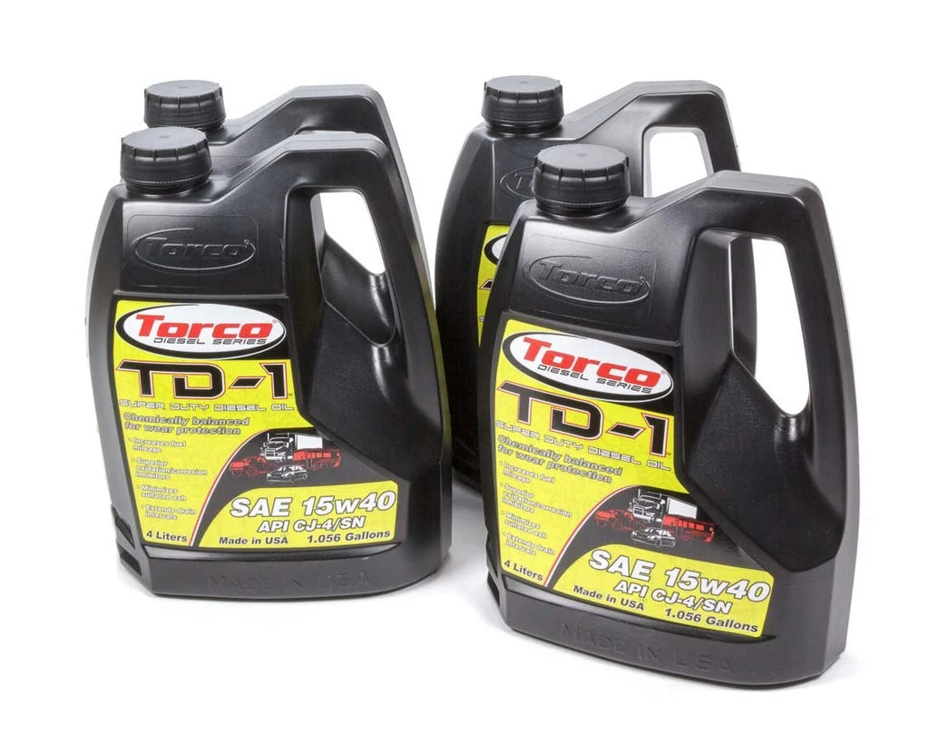 Torco Racing Oils TD-1 Super Diesel 15w40 Case 4 x 4-Liter Bottles A181540S