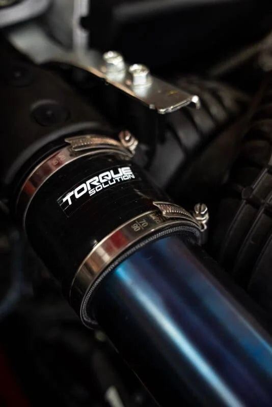 Torque Solution 2022+ Subaru WRX / 19-23 Subaru Ascent Titanium Top Mount Charge Pipe - Burnt Blue - Back View