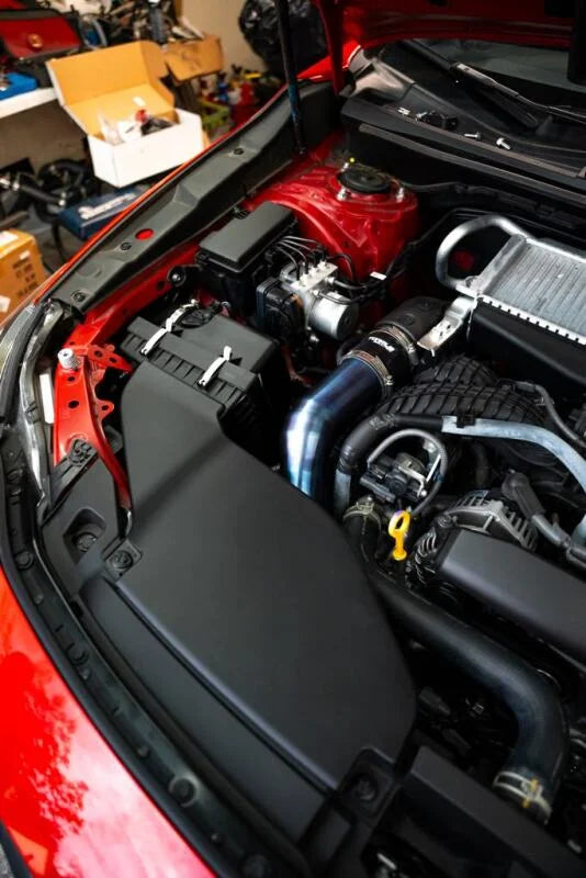 Torque Solution 2022+ Subaru WRX / 19-23 Subaru Ascent Titanium Top Mount Charge Pipe - Burnt Blue - Installation View