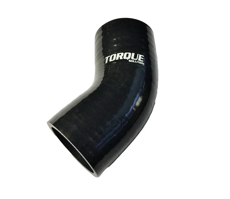 Torque Solution 45 Degree Silicone Elbow: 3 inch Black Universal - Main Product View