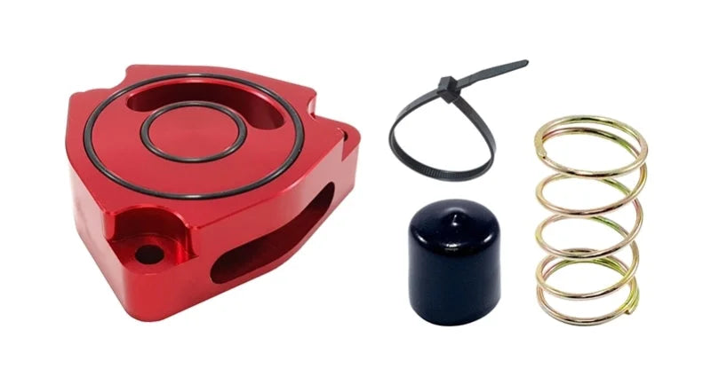 Torque Solution Blow Off BOV Sound Plate (Red) 14+ Kia Forte Koup Turbo - Side View