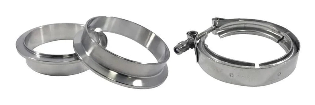 Torque Solution Stainless Steel V-Band Clamp & Flange Kit - 2in (50mm) - Detail View