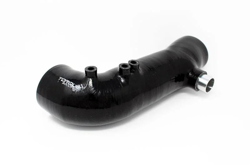 Torque Solution Turbo Inlet Hose Black (Recirc): 02-07 WRX / 04-20 STI / 05-09 Legacy GT (3in Inlet) - Installation View