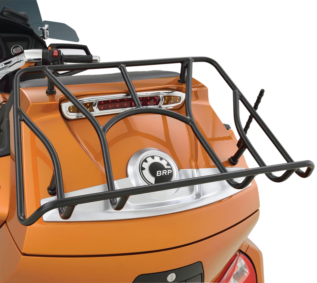 Tour Trunk Luggage Rack - Black Show Chrome - Side View
