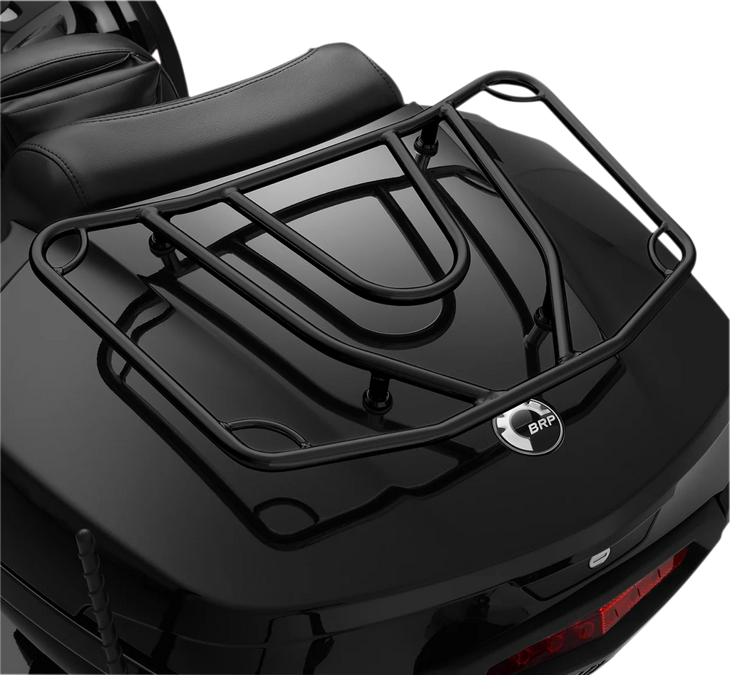 Tour Trunk Luggage Rack - Satin Black Show Chrome - Side View