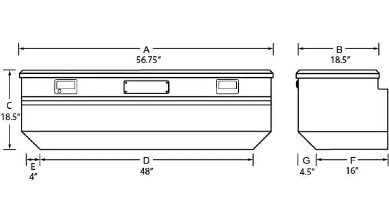 Tradesman Aluminum Flush Mount Truck Tool Box (56in.) - Black - Main Product View