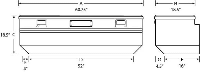 Tradesman Aluminum Flush Mount Truck Tool Box (60in.) - Brite - Main Product View