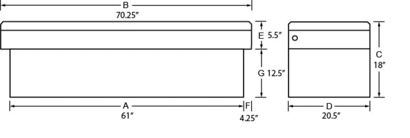 Tradesman Aluminum Single Lid Cross Bed Truck Tool Box (71in.) - Black - Main Product View