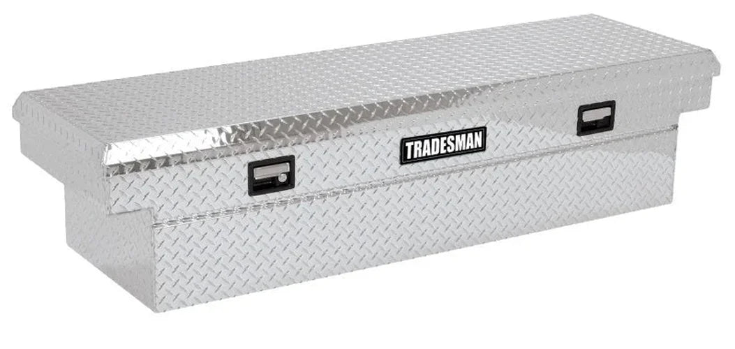 Tradesman Aluminum Single Lid Cross Bed Truck Tool Box (70in.) - Brite - Side View