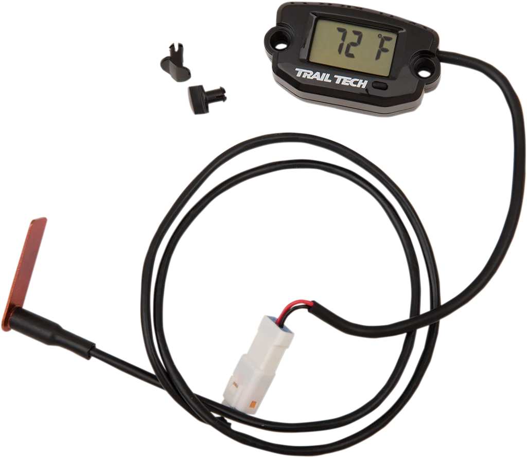 Trail Tech Universal Temperature Meter - Surface Mount - Black - 10 mm - Side View