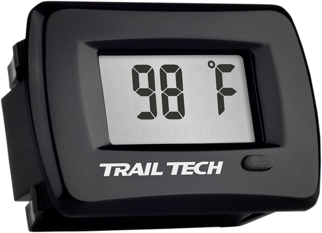Trail Tech Universal Temperature Meter - Surface Mount - Black - 10 mm - Side View