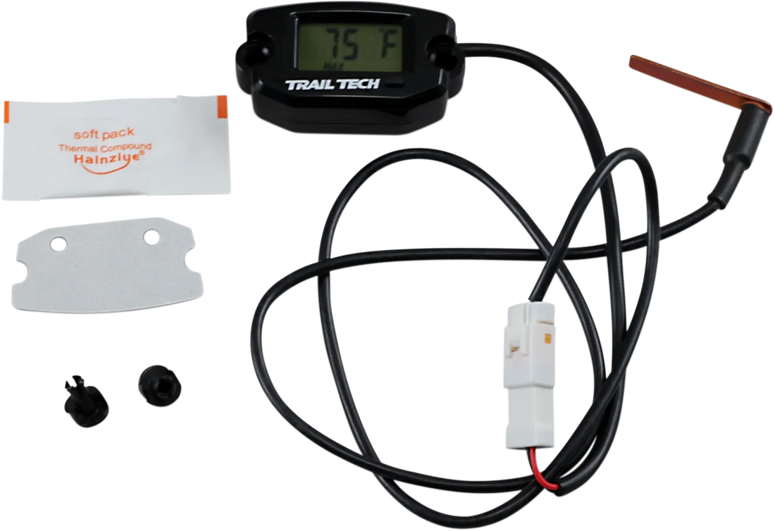 Trail Tech Universal Temperature Meter - Surface Mount - Black - 7 mm - Side View