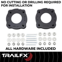 Load image into Gallery viewer, TrailFX 1-1/2 Inch Lift, Coil Spring Spacers, With Spacers/ Installation Hardware T15LL1 - Kit Contents