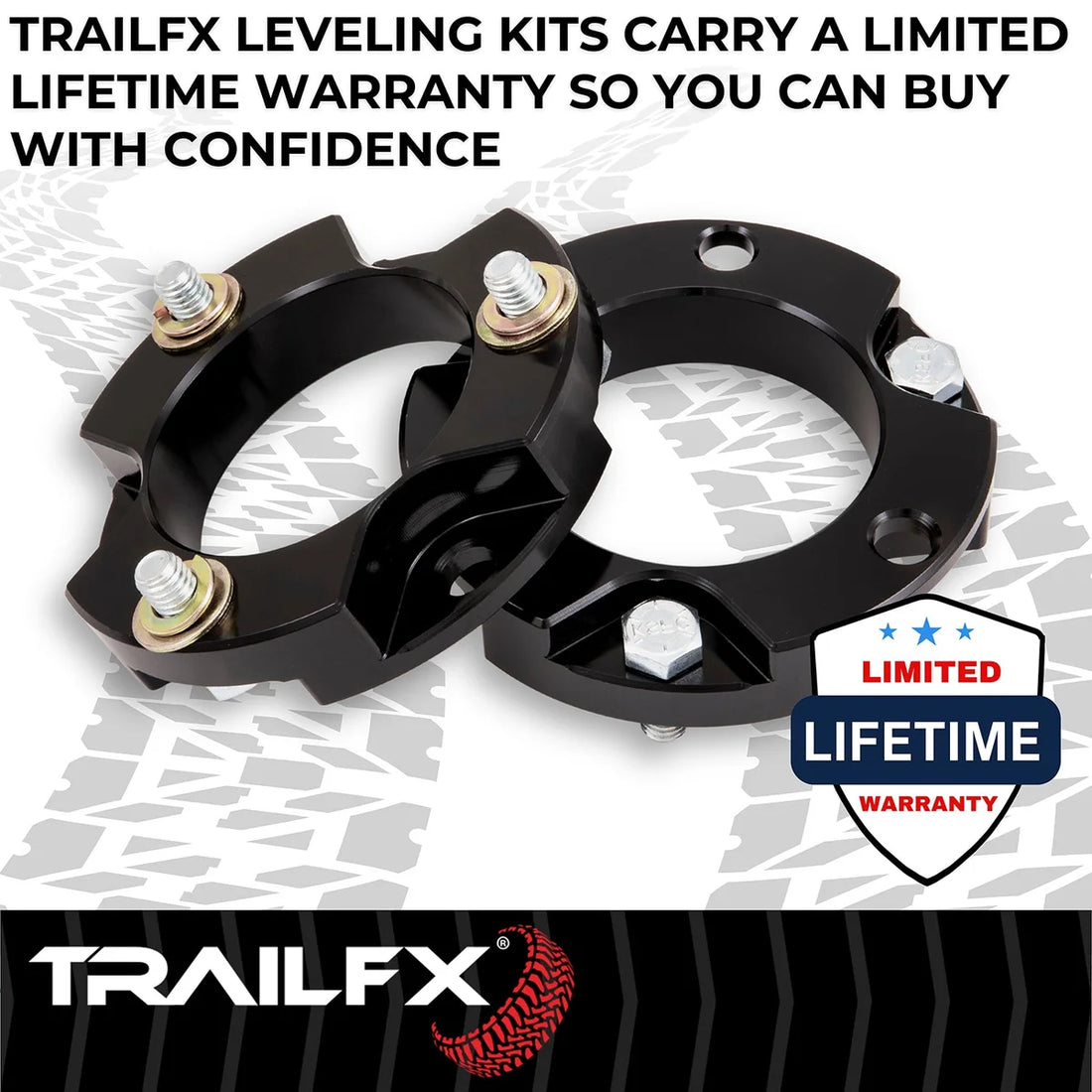 TrailFX 1-1/2 Inch Lift, Strut Assembly Spacers, With Spacers/ Installation Hardware F15LL3 - Kit Contents