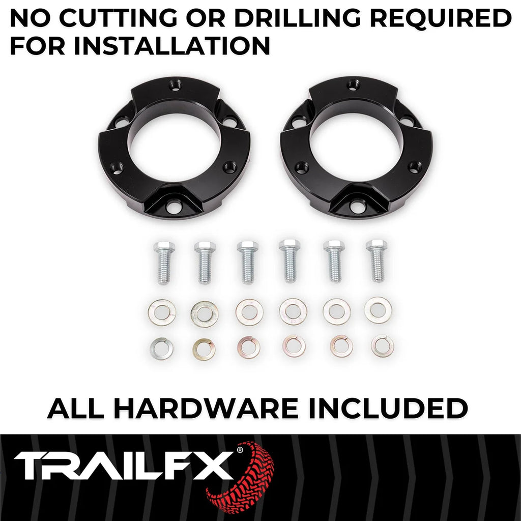 TrailFX 1-1/2 Inch Lift, Strut Assembly Spacers, With Spacers/ Installation Hardware F15LL3 - Kit Contents