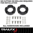 Load image into Gallery viewer, TrailFX 1-1/2 Inch Lift, Strut Assembly Spacers, With Spacers/ Installation Hardware T15LL2 - Kit Contents