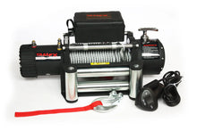 Load image into Gallery viewer, TrailFX 12V Electric 8K Lb Cap 94 Ft Wire Rope Roller Fairlead Wired Remote W08B - Side View