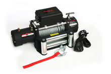 Load image into Gallery viewer, TrailFX 12V Electric 8K Lb Cap 94 Ft Wire Rope Roller Fairlead Wired Remote W08B - Back View