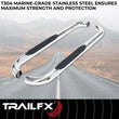 Load image into Gallery viewer, TrailFX 3 Inch Round Bent 60 Degree Pol Stainless Steel W/O End Caps Rocker Panel Mount A0046S - Side View