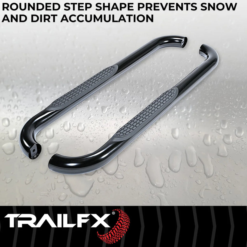 TrailFX 3 Inch Round Bent Powder Coated Black Steel Without End Caps A0029B - Additional View 7
