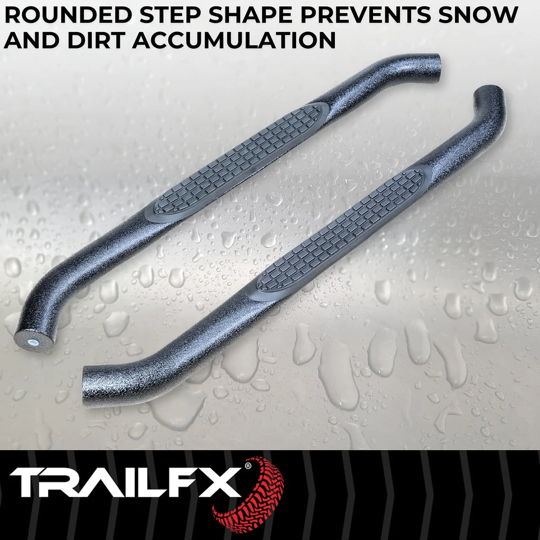 TrailFX 3 Inch Round Bent Textured Black Steel Without End Caps Frame Body Mount Bolts A0027T - Additional View 7