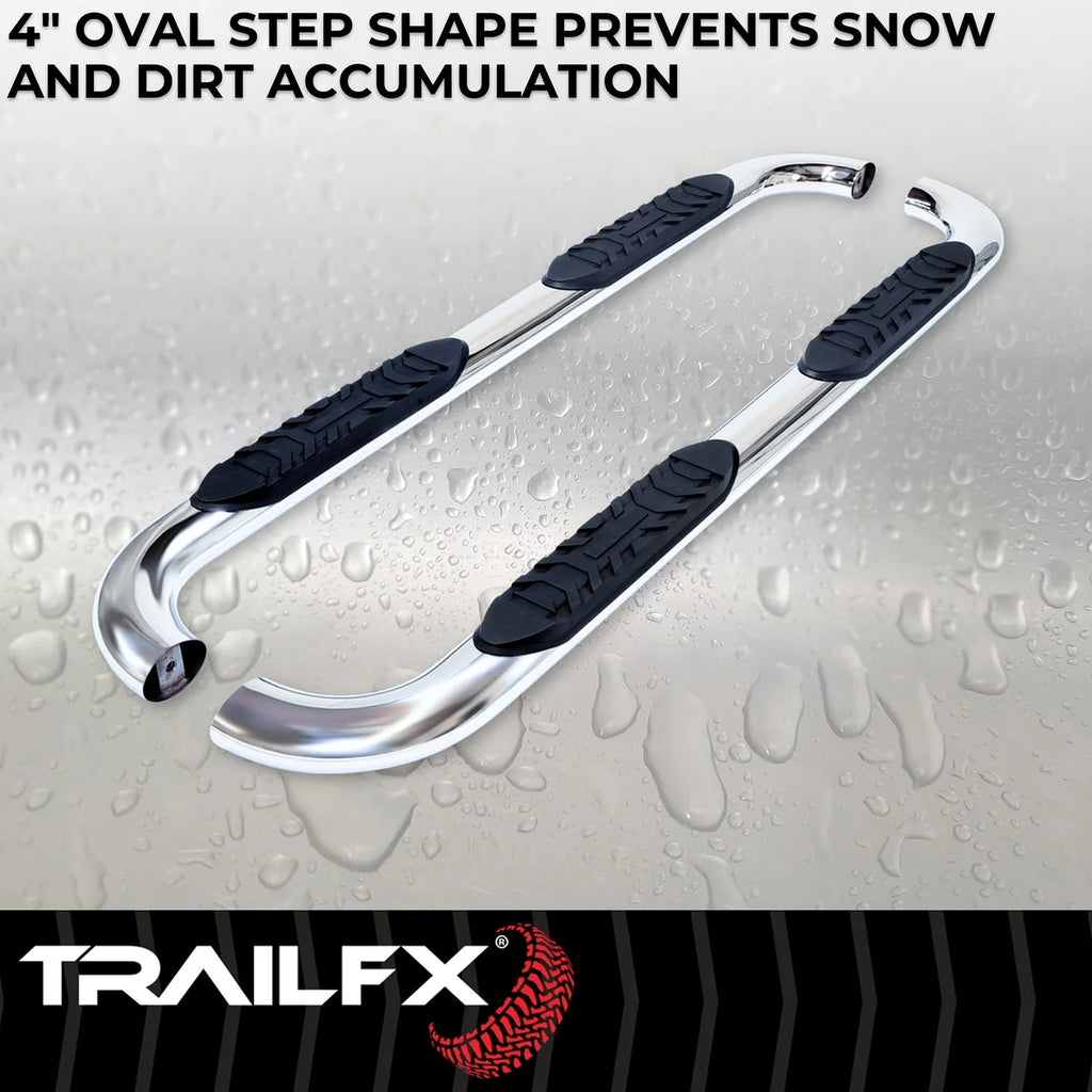 TrailFX 4 Inch Oval Bent Pol Stainless Steel Rocker Panel Mount A1003S - Additional View 8