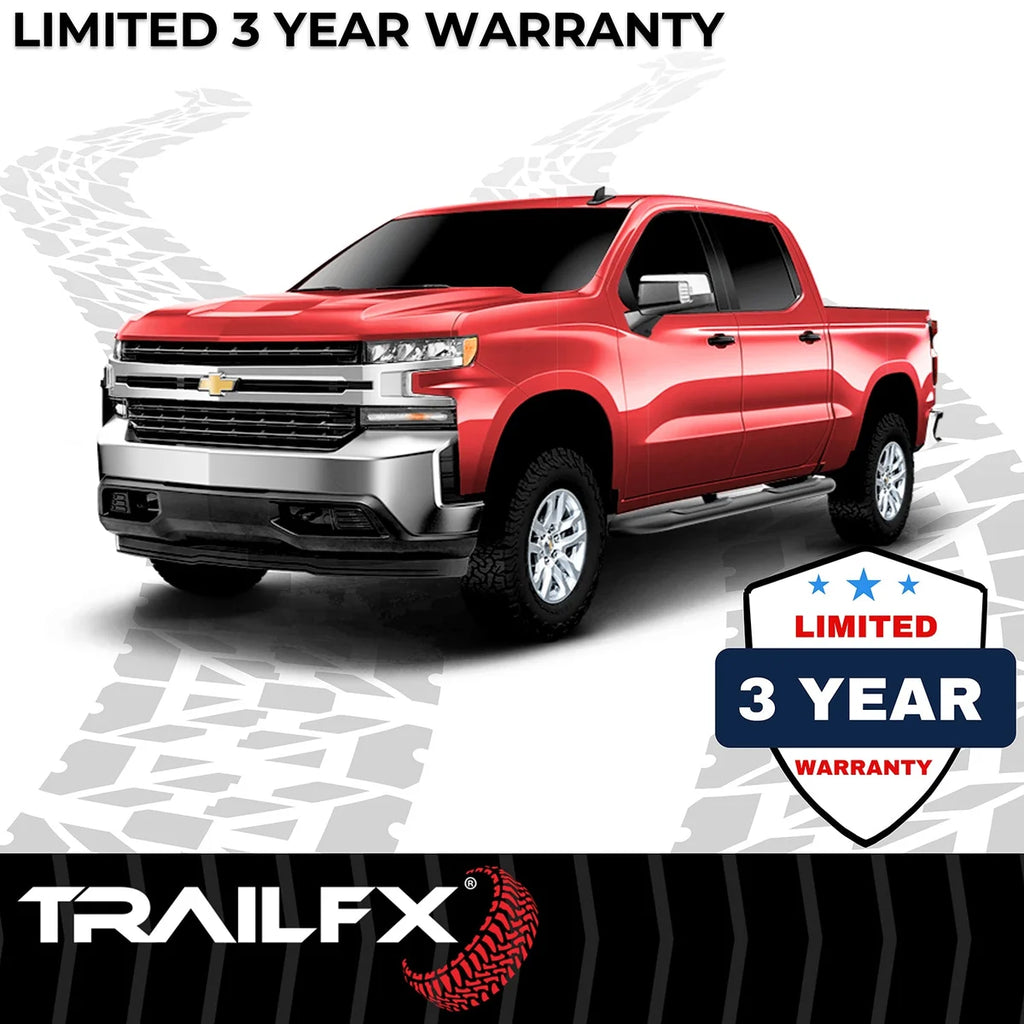 TrailFX 4 Inch Oval Bent Powder Coated Black Mild Steel Frame Body Mount Bolts A1001B - Side View