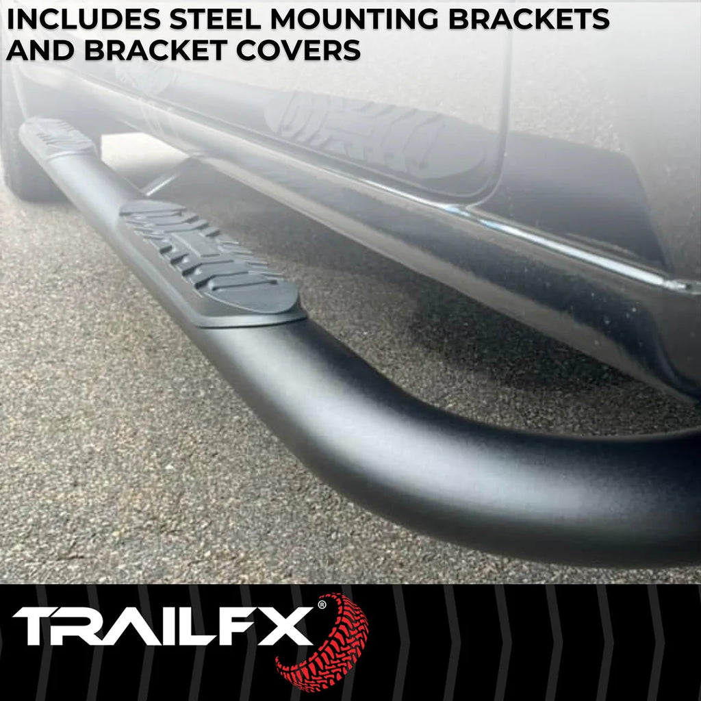 TrailFX 4 Inch Oval Bent Powder Coated Black Mild Steel Frame Body Mount Bolts A1001B - Installation View