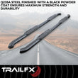 Load image into Gallery viewer, TrailFX 4 Inch Oval Bent Powder Coated Titanium Black Mild Steel Rocker Panel Mount A1004B - Back View