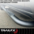 Load image into Gallery viewer, TrailFX 4 Inch Oval Bent Powder Coated Titanium Black Mild Steel Rocker Panel Mount A1005B - Installation View