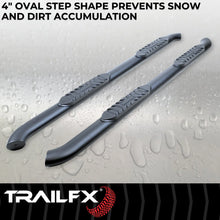 Load image into Gallery viewer, TrailFX 4 Inch Oval Bent Powder Coated Titanium Black Mild Steel Rocker Panel Mount A1006B - Additional View 8