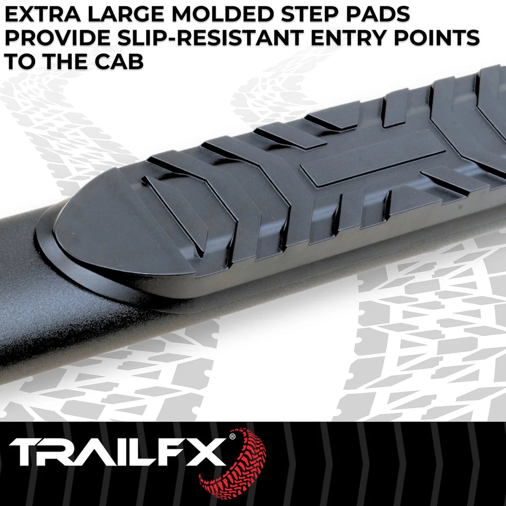 TrailFX 4 Inch Oval Bent Powder Coated Titanium Black Mild Steel Rocker Panel Mount A1007B - Additional View 6