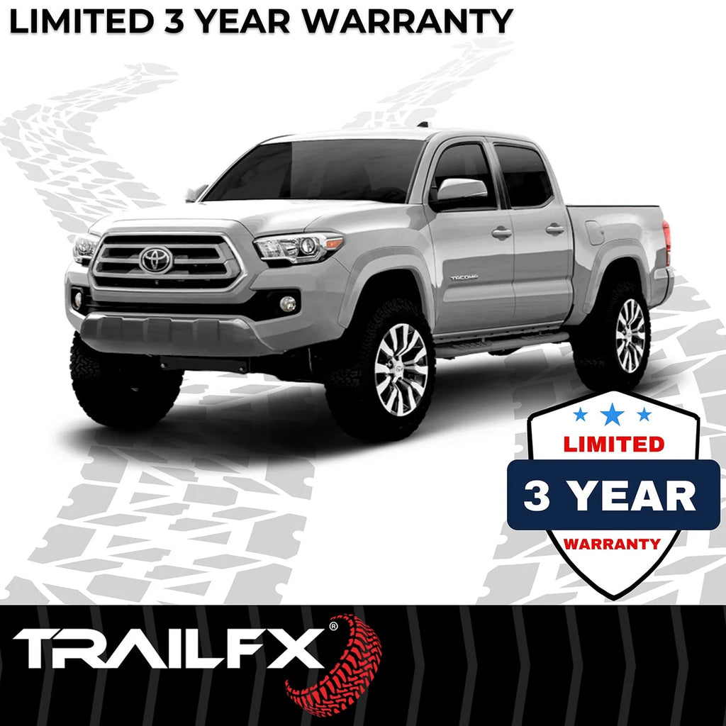 TrailFX 4 Inch Oval Bent Powder Coated Titanium Black Mild Steel Rocker Panel Mount A1008B - Side View