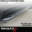 Load image into Gallery viewer, TrailFX 4 Inch Oval Bent Powder Coated Titanium Black Mild Steel Rocker Panel Mount A1009B - Additional View 5