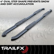 Load image into Gallery viewer, TrailFX 4 Inch Oval Bent Powder Coated Titanium Black Mild Steel Rocker Panel Mount A1009B - Additional View 8