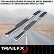 Load image into Gallery viewer, TrailFX 4 Inch Oval Straight Pol Stainless Steel Rocker Panel Mount A1516S - Back View