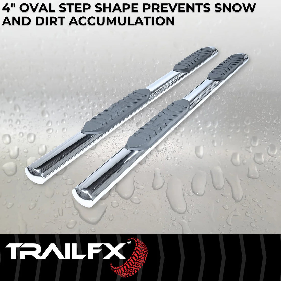 TrailFX 4 Inch Oval Straight Pol Stainless Steel Rocker Panel Mount A1516S - Additional View 8